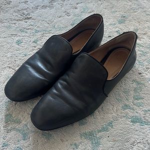 The Row Black Leather Loafers